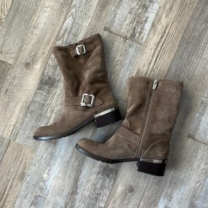 Vince Camuto Brown Suede Buckle Boots